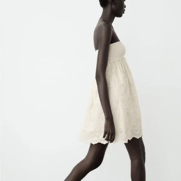 ZARA COMBINATION EMBROIDERED KNIT DRESS - Picture 3 of 12